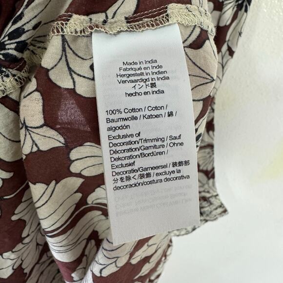 J Crew Cutout Halter Floral Cotton Voile Midi Beach Dress US Women's L New - Picture 7 of 9